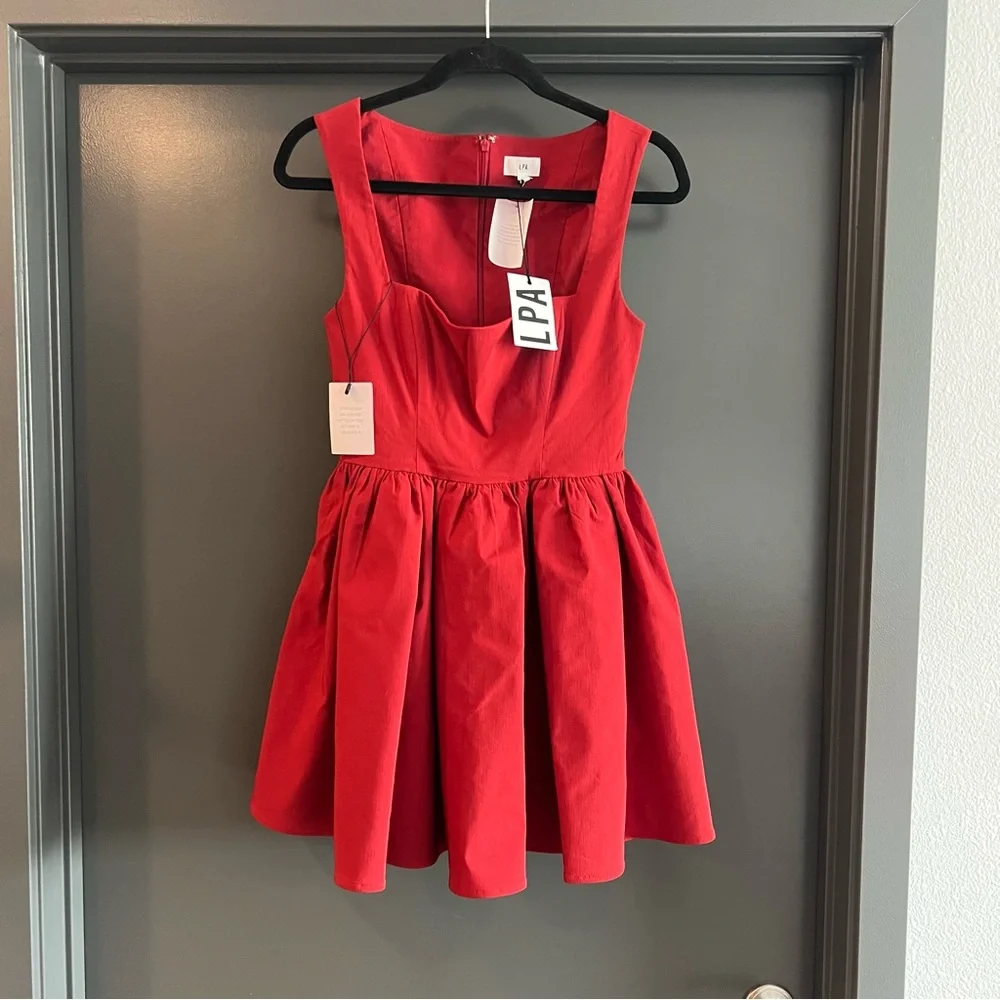 LPA Giovanna Mini Dress in Red Size Small NEW! New with tags!_3
